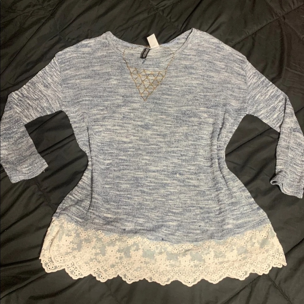 Blue lace sweater